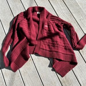 Hollister Maroon/Wine Red Wrap Sweater/cardigan size Small